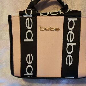 Bebe Pink and Black Tote Bag